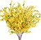16 PCS Artificial Flowers Yellow Silk Forsythia Branches Fake Winter Jasmine Long Stem Artificial Orchids Flowers Forsythia Stems for Home Indoor Outdoor Decor Wedding Party Cemetery (25.5in)